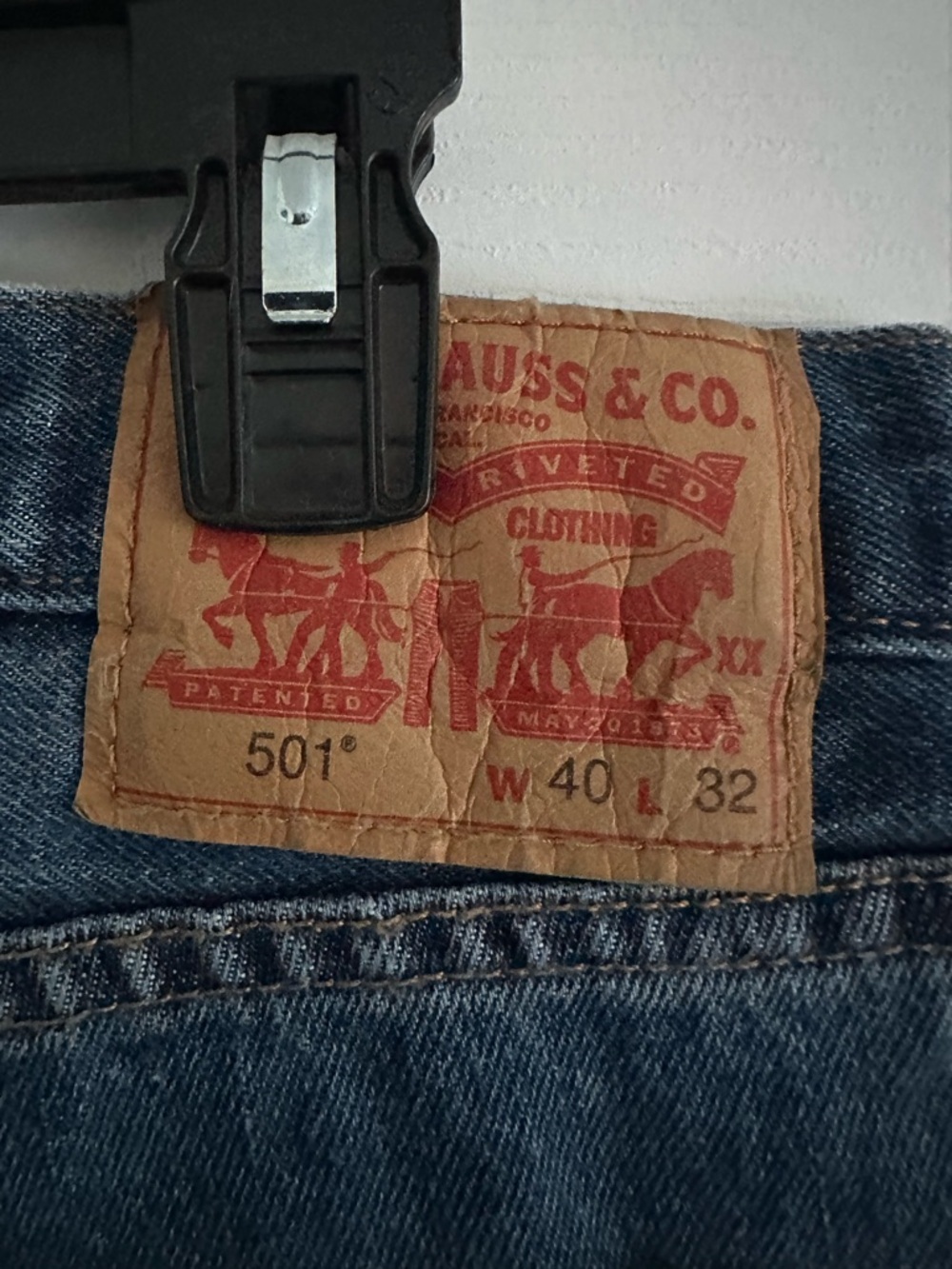Size 40 Levi’s Men’s 501 Original Fit Straight Leg Jeans‎ Blue Denim W40 L32 - Picture 7 of 11